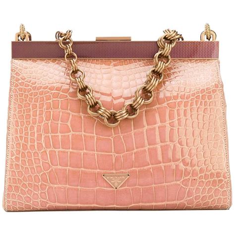 prada pink alligator leather clutch|prada purses.